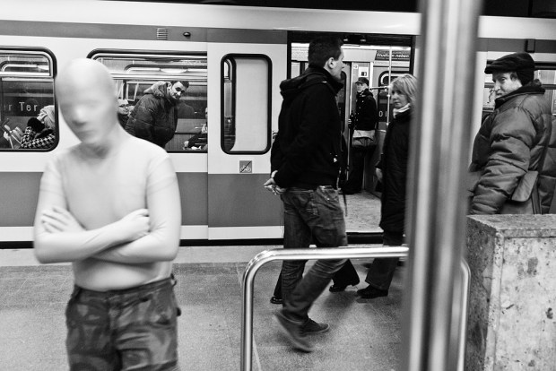 Mario trainspotting masked man