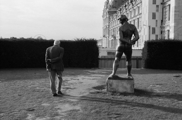 Huff Craig S Man and Statue Paris
